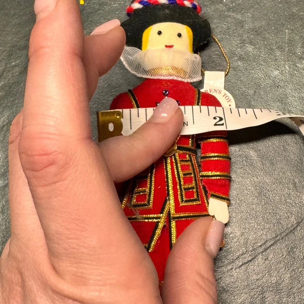 VTG St. Nicholas British Royal Guard Ornament Red Velvet‎ Gold Christmas Decor